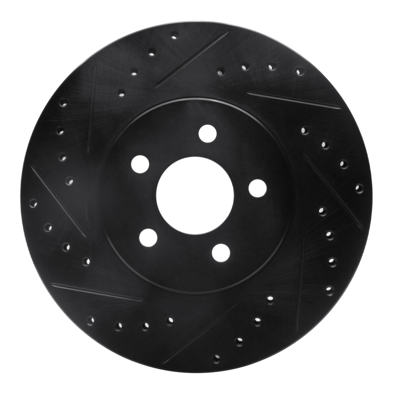 Chrysler Sebring Brake Rotor (1) - Front Left - R1 Concepts - Drilled & Slotted - Black - `95-`06